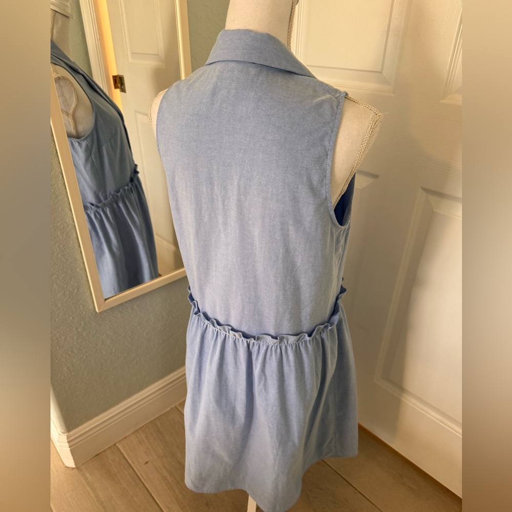 Tuckernuck Oxford Blue Sleeveless Royal Shirt Dress sz M - Picture 14 of 16